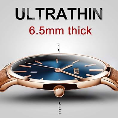 OLEVS Women's Watches for Ladies Female Wrist Watch Leather Band Waterproof Thin Minimalist Casual Simple Dress Quartz Analog with Date Calendar