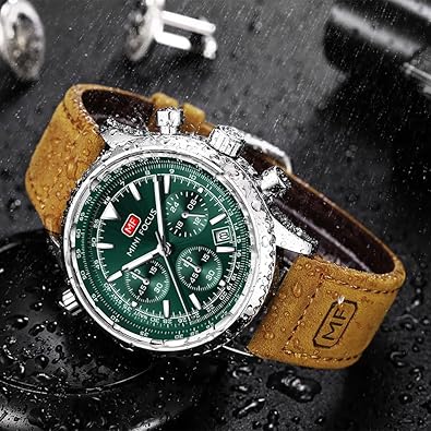 Mini Focus Men Watches Business Casual Wrist Watches (Multifunction/Waterproof/Luminous/Calendar) Genuine Leather Band